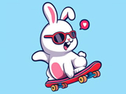 Malspiel: Hase Skateboard