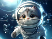 Puzzle: Astronaut-Katze