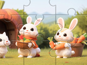 Jigsaw Puzzle: Hasen mit Karotten