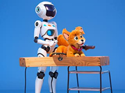 Malspiel: Roboter Und Hund